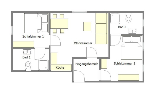 Grundriss Baabe im Waldhaus Sellin – Raumaufteilung